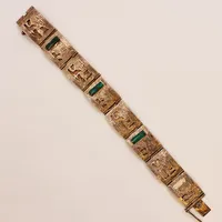 Armband, halvstelt, dekor, ca 18cm, bredd:16mm, en sten saknas, 950/1000 Silver 27,3g.