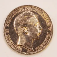 Mynt, Wilhelm II, 33mm, 3 Mark, 1912, 900/1000 Silver 16,7g.