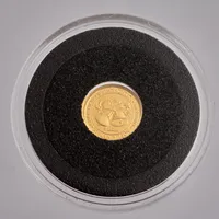 Samlarmynt i 24K guld, Ø11mm, Bank of Nauru 2008, plastetui, vikt 0,51g.