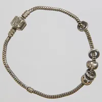 Silverarmband, Pandora, 20,5cm, bredd: 2,7mm, missfärgningar, 925/1000 Vikt: 16,1 g