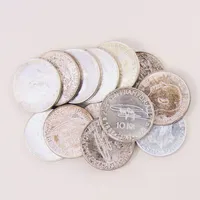 Mynt, 10 kronor, Sverige 1972, silver 835/1000 Vikt: 234,2 g
