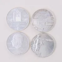 Medaljer, 4st, Sverige, silver 830/1000 Vikt: 70,4 g