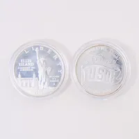 Mynt 2st, 1 dollar, USA, 1986-1991, silver 900/1000 Vikt: 53,5 g