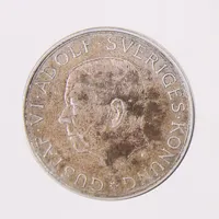 Mynt Gustaf VI Adolf Sveriges Konung, 10 kronor 1882-1972, silver 830/1000 Vikt: 18,2 g