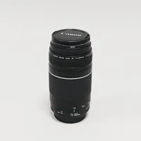 Objektiv Canon Zoom Lens EF 75-300mm, 1:4-5,6 III, påsittande linsskydd roxcore 58mm, serie nr 78034737.