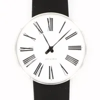 Armbandsur Ø40mm, Arne Jacobsen by Rosendahl, läderrem, behov av batteribyte Vikt: 0 g