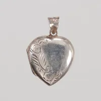 Hänge/medaljong, hjärta, ca 18 x 28mm, bruksskick, GFAB Silver 925/1000  Vikt: 3,5 g