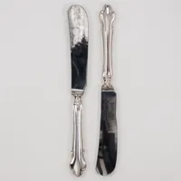 2 Smörknivar, stålblad, modell Disa, MGAB, 830/1000 silver. Bruttovikt: 102g Vikt: 0 g