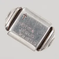Ring stl 21¼, bredd 3,6-15mm, graverad, Kaplans 1949, silver Vikt: 9,3 g