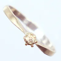 Ring , vitguld, diamant 1x0,02ct, Ø16½, 18k Vikt: 1,3 g