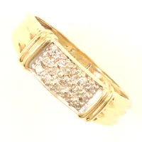 Ring, diamanter 15 x ca 0,001ct, stl 17, bredd 6,3mm, lim, 18K Vikt: 2,6 g