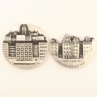 Konst medalj, A Future for our past, Låt husen leva! Europeiska Byggnadsvårdsåret 1975, Sporrong AB, silver Vikt: 325,3 g