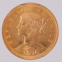 Mynt 100 Pesos Diez Condores - Republica De Chile 1970, Ø31mm, repigt, 21,6K  Vikt: 20,3 g