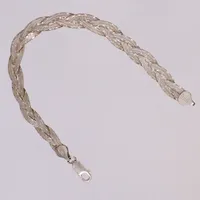 Armband, flätat, längd 20cm, bredd 8mm, GHA, 925/100 silver Vikt: 8,7 g