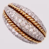 Ring, diamanter ca 1,16ctv, stl 17, bredd 4,8-13,3mm, 18K  Vikt: 8,9 g