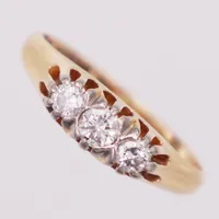 Ring, diamanter ca 0,20ctv, Guldvaruaktiebolaget år 1952, stl 16, 18K  Vikt: 2,5 g