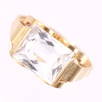 Ring, bergskristall, stl 17¼, bredd 2-9,5mm, 18K Vikt: 2,8 g
