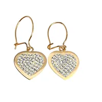 Örhängen Hjärtan, ett par, 18K guld, Kristaller, total längd 24 mm, bredd 10 mm, fint skick, stenar utan anmärkning Vikt: 1,1 g