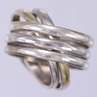 Ring, stl ca 18, bredd ca 8,2-12,8mm, silver   Vikt: 7,2 g