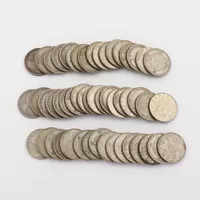 Mynt 52 st 1-kronor, 40% silver. Vikt: 0 g