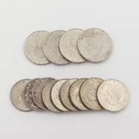 Mynt 13 st varav 2 st 2 kronor 80%, 7 st 2 kronor 40%, 4 st 5 kronor 40% Vikt: 0 g