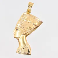Hänge Nefertiti, längd 40 mm, bredd 15 mm, 18K. Vikt: 3,4 g