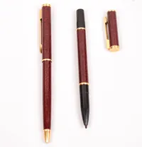 Två pennor, tuschpenna samt kulspetspenna, Waterman, Walnut Brown, båda med torkat tusch/bläck, slitage.   