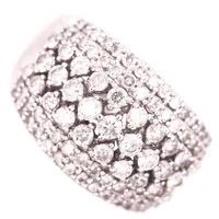 Ring med briljantslipade diamanter, kvalitet ca W(H)/SI-Piqué, totalt ca 2,00ct, stl: 18½, bredd 3-13mm, 14K vitguld Vikt: 8,9 g