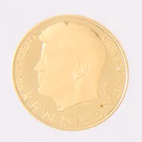 Medalj, John.F.Kennedy, Setentia-Pax -Labor -Panis -Orbi Terrarum, Ø20mm, 21,6K.  Vikt: 3,5 g