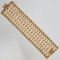 Armband med genombrutet mönster, längd: 18,5cm, bredd: 48mm, italienska stämplar, 18K Vikt: 58,1 g