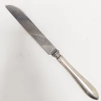 Fruktkniv med blad i rostfritt stål, 21cm, modell: Svensk Spetsig, silver 830/1000, bruttovikt: 50,2g.