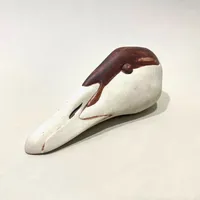 Skulptur fågelhuvud, Paul Hoff, Gustavsberg, längd ca 14,5cm, stämpelmärkt, ytslitage, märken, fläckar