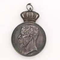 Medalj Gustav V Sveriges Konung, S800/1000 Vikt: 36,7 g