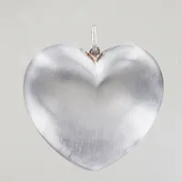 Hänge hjärta borstad/blank yta, längd 4,5 cm, bredd 4,2 cm. silver Vikt: 15,1 g