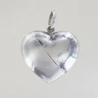 Hänge hjärta borstad/blank yta, längd 4 cm, bredd 3,2 cm. silver Vikt: 10,1 g