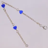 Armband med blå hjärtan, längd: 18cm, bredd: 2,5-6,3mm, silver 925/1000 Vikt: 3,7 g