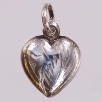 Hänge hjärta med dekor, längd: 20mm, bredd: 12,4mm, ihålig, silver 925/1000 Vikt: 1 g
