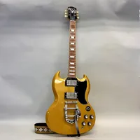Elgitarr, Epiphone SG Standard PRO LTD, ser nr 20011528043, färg: metallic gold, svajarm Bigsby, gitarrrem, gigbag Skickas med Bussgods eller PostNord