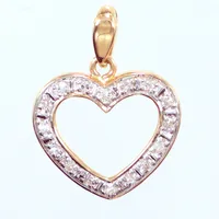 Hänge hjärta diamanter 16x0,01ct., 1,7cm, 18k  Vikt: 1,3 g