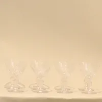 8 Madeiraglas/cocktailglas, skärslipad Helga-dekor, 1900-talets mitt, höjd 9,5cm, kupans diameter 7,3cm, ett glas med smärre nagg