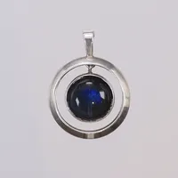 Hänge med blå sten 24x32mm, silver 925/1000 Vikt: 5,7 g