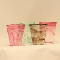 4 Dricksglas / Highballglas, "Mine", Ulrica Hydman-Vallien, Kosta Boda, märkta UHV i botten, höjd 10,5cm Skickas med paket.