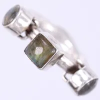 Ring med färgade stenar, stl: 17, bredd: ca 4-7mm, 925/1000, silver Vikt: 11,2 g