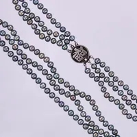 Pärlcollier 3-radigt, längd: ca 40cm, Ø ca 5mm, silverlås, 925/1000, silver Vikt: 0 g