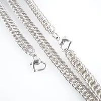 Collier och armband, silver, 46cm, resp 19cm, bredd 7mm, silver Vikt: 61,1 g