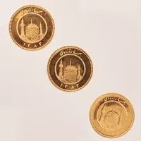Tre mynt, Ø7mm, 22K Vikt: 6,1 g