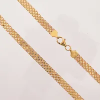 Halsband, x-länk, längd 45cm, bredd 5mm, 21K Vikt: 6,3 g