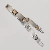 Armband, 19cm, bredd 7,8mm, personlig gravyr, repig, Silver 925/1000 gulddekor 18K Vikt: 35,6 g