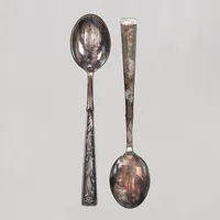 2 Mockaskedar, 10,5cm, silver,  Vikt: 19,1 g