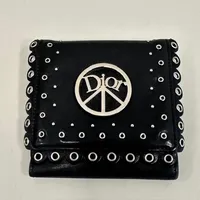 Plånbok, Christian Dior, svart läder, mått ca 10x10cm